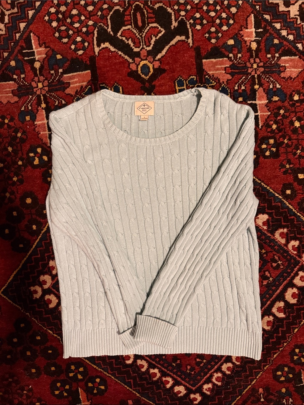 Cable-Knit Women’s Sweater in Light Blue